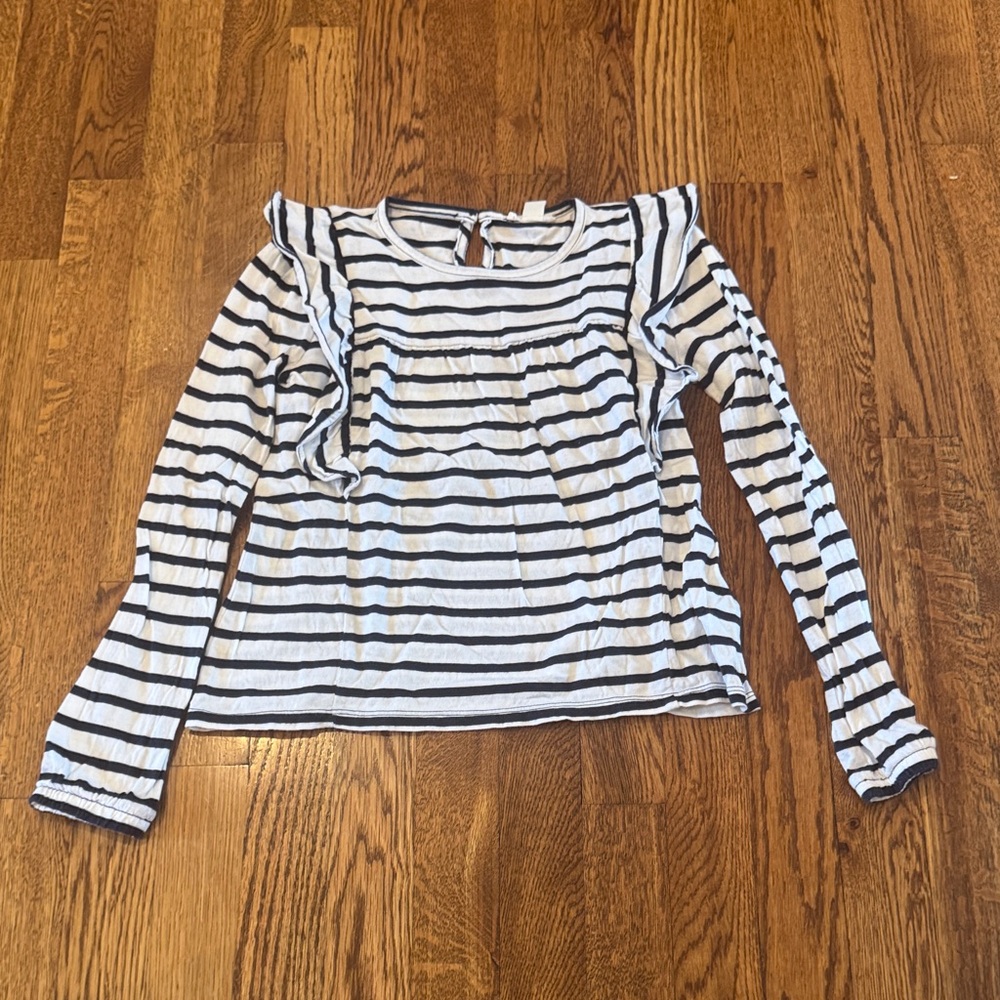 Crewcuts Girl’s Striped Black and White Long-sleeve Size Medium